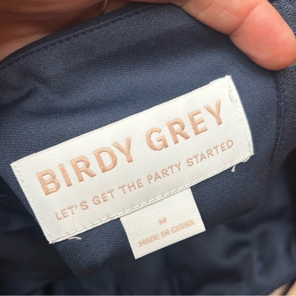 Birdy grey navy blue side slit maxi dress - Picture 3 of 4